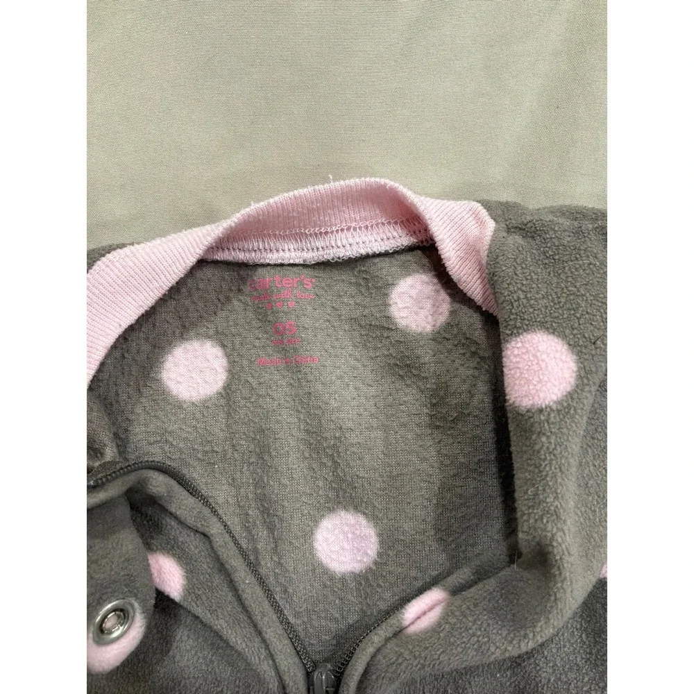 Carters Baby Fleece Sleep Sacks Lot of 3 One Size Pink Blue‎ Animal Polka Dot OS